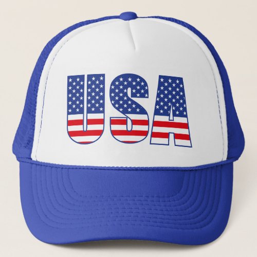 American Flag Patriotic USA For Women Men Trucker Hat