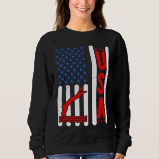 American Flag Patriotic USA Men Women Swimming Fre Sweatshirt