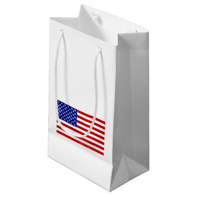 American Flag Patriotic USA Military Artisan Small Gift Bag (Front Angled)