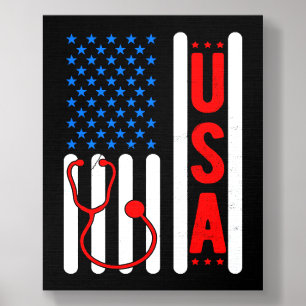American Flag Patriotic USA Nurse Life RN LPN CNA Foam Core Photo Tile