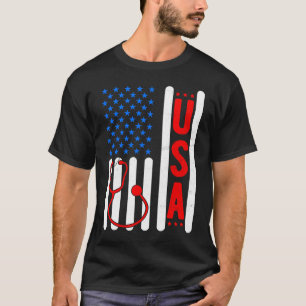 American Flag Patriotic USA Nurse Life RN LPN CNA T-Shirt