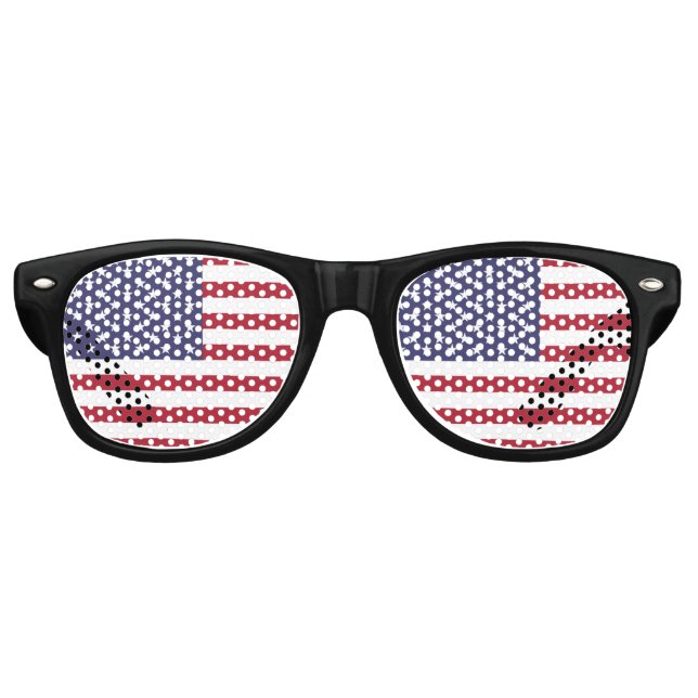 American Flag Patriotic USA  Retro Sunglasses (Front)