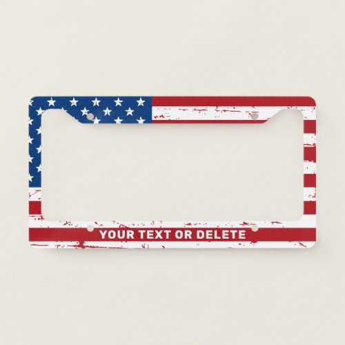 American Flag Patriotic USA Stars Stripes  License Plate Frame