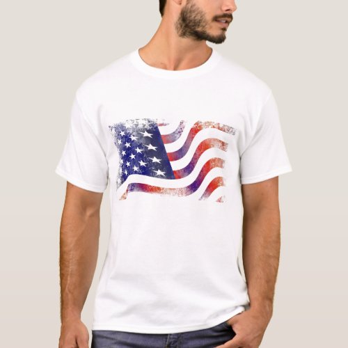 American Flag Patriotic Vintage Design T_Shirt
