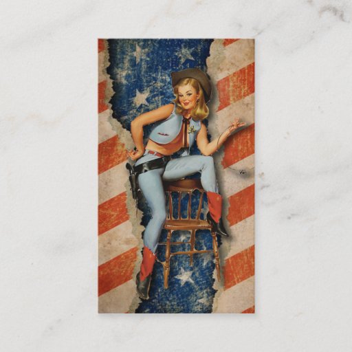 Customizable American Flag Patriotic Western Business Cards