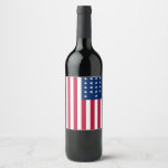 American Flag Patriotic Wine Bottle Label