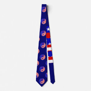 american flag patriotic yin yang stars stripes neck tie