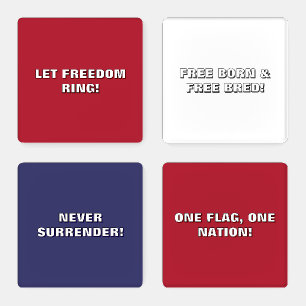 American Flag & Patriotism Coaster Set