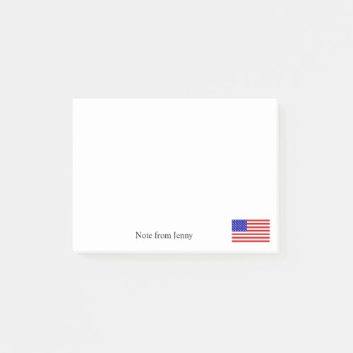 American Flag Patriotism Theme Custom Text Name Post_it Notes