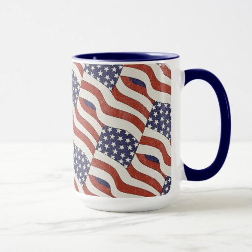 American Flag Pattern 15 oz Mug