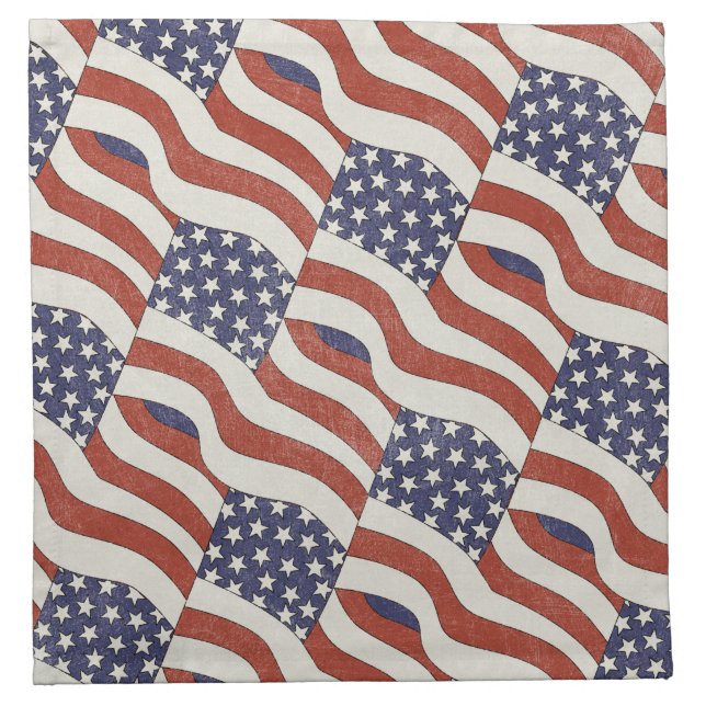 American Flag Pattern Cloth Napkins (set of 4) (Front)
