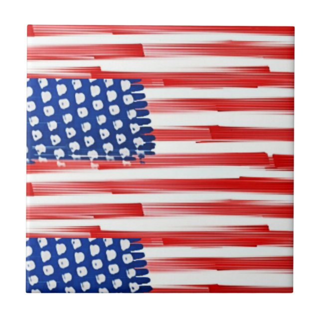 American flag patterned ceramic tile (Front)