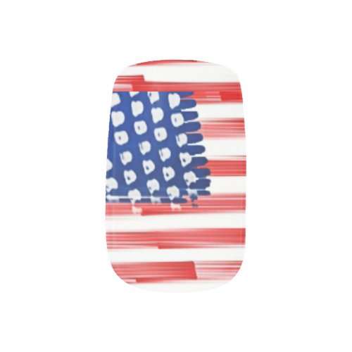 American flag patterned minx nail art