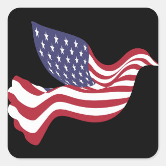 American Flag Peace Dove Sticker