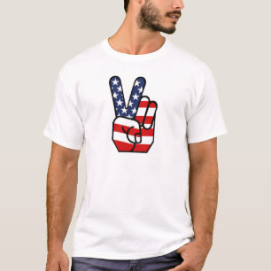 American Flag Peace Hand T-Shirt