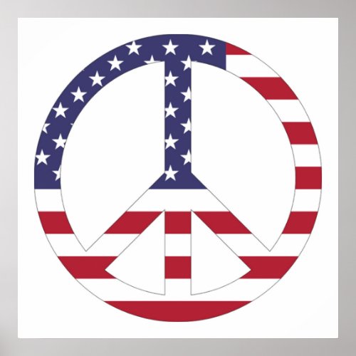 AMERICAN FLAG PEACE SIGN