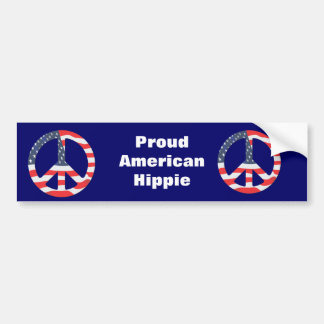 American Flag Peace Sign Bumper Sticker