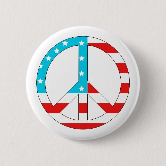American Flag Peace Sign Button (Front)