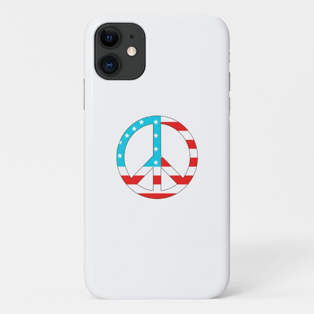 American Flag Peace Sign Case-Mate iPhone Case (Back)