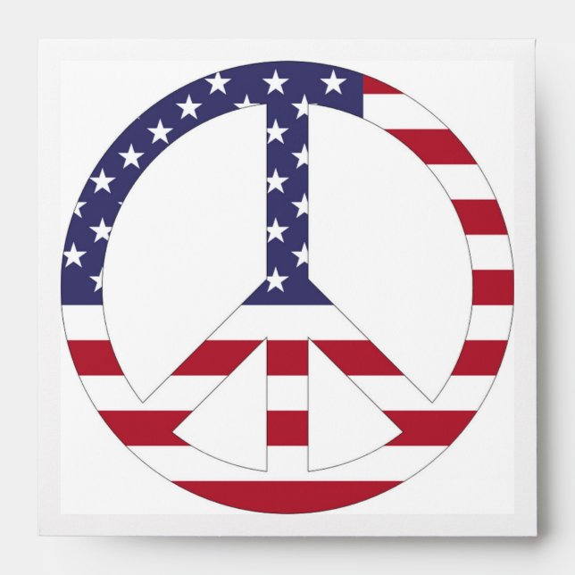 AMERICAN FLAG PEACE SIGN ENVELOPE (Front)