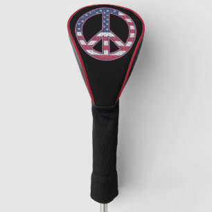 American Flag Peace Sign Golf Head Cover