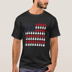 American Flag Peace Sign Hand 4th of July Patrioti T-Shirt