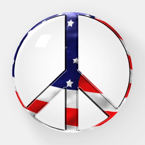 American Flag Peace Sign Home Office Desk Paperweight