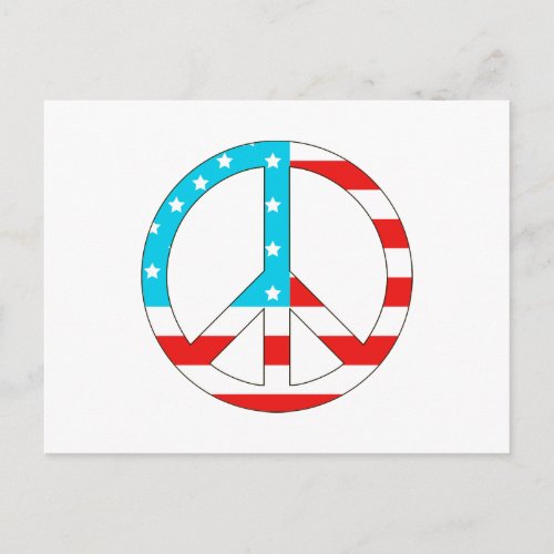 American Flag Peace Sign Postcard