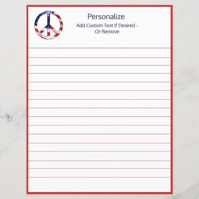 American Flag Peace Sign Symbol Personalized (Front)