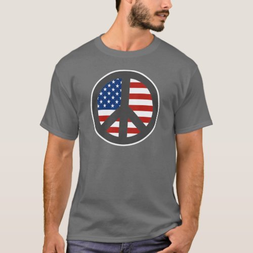 American Flag Peace Sign T_shirt