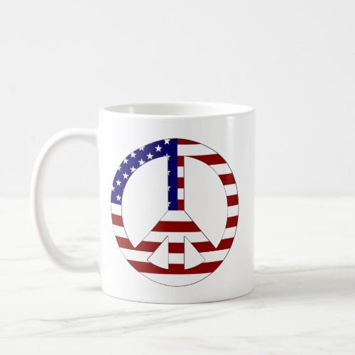 American Flag Peace sign USA Coffee Mug