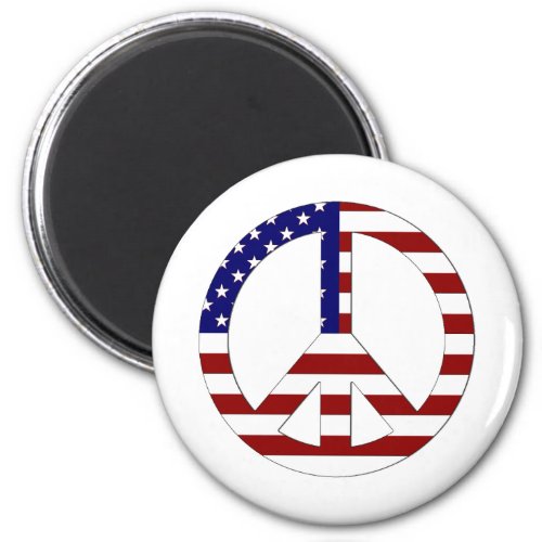 American Flag Peace sign USA Magnet