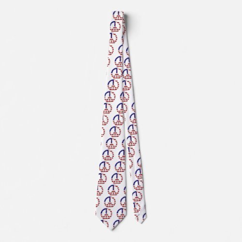 American Flag Peace sign USA Tie