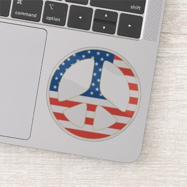 American Flag Peace Sign Vinyl Sticker American Flag Peace Sign Vinyl Sticker