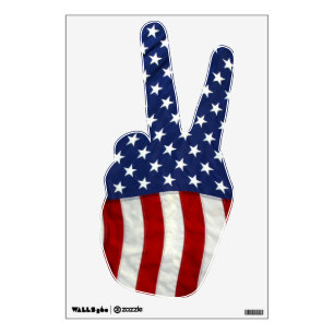 American Flag Peace Sign Wall Decal