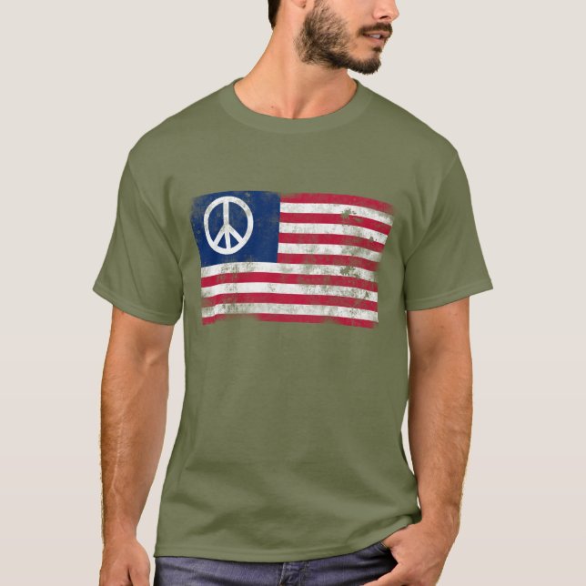 American Flag Peace T-Shirt (Front)