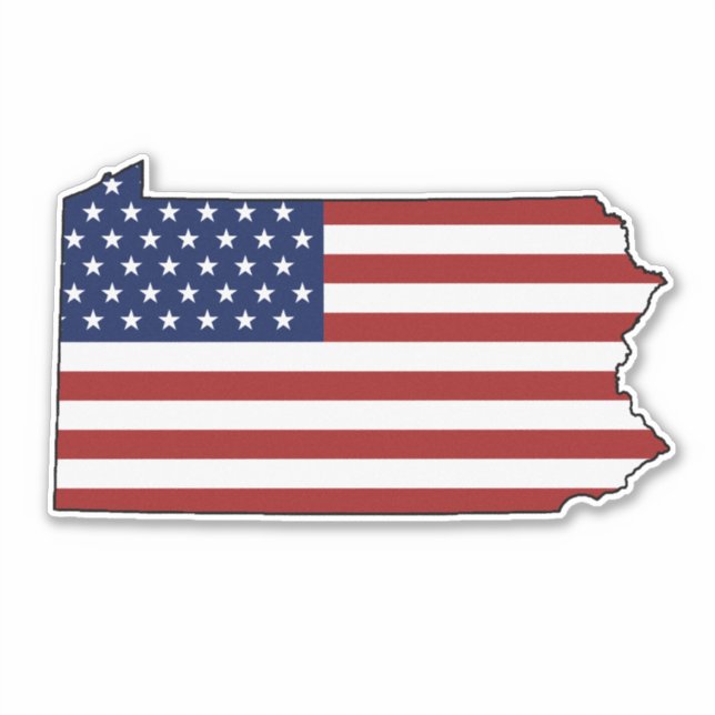American Flag Pennsylvania Sticker (Front)