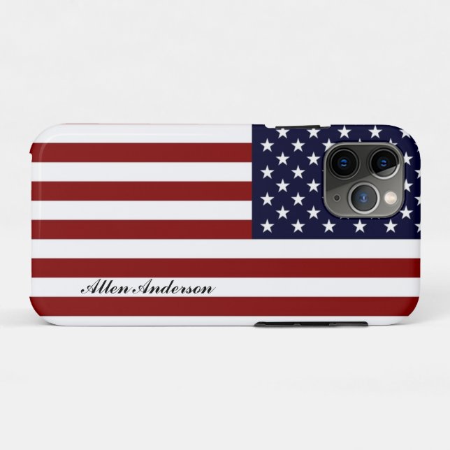American Flag Personal Name or Monogram Case-Mate iPhone Case (Back (Horizontal))