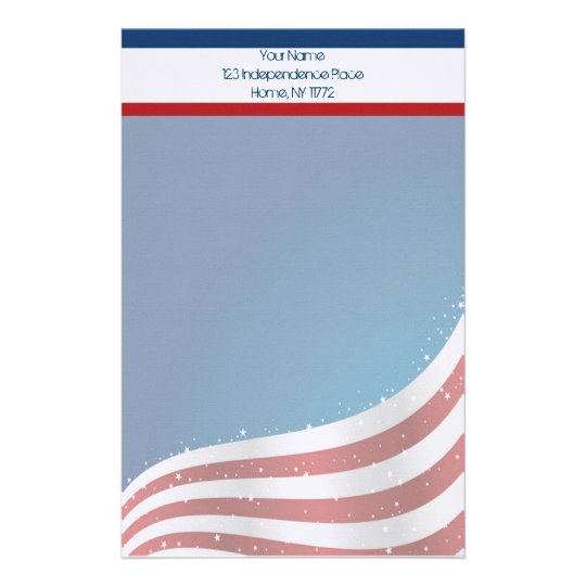 American Flag Personal Stationery | Zazzle.com