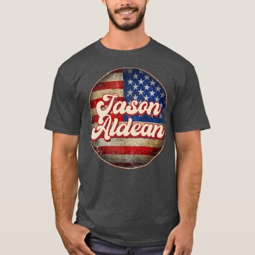 American Flag Personalized Aldean Proud Name Birth T_Shirt