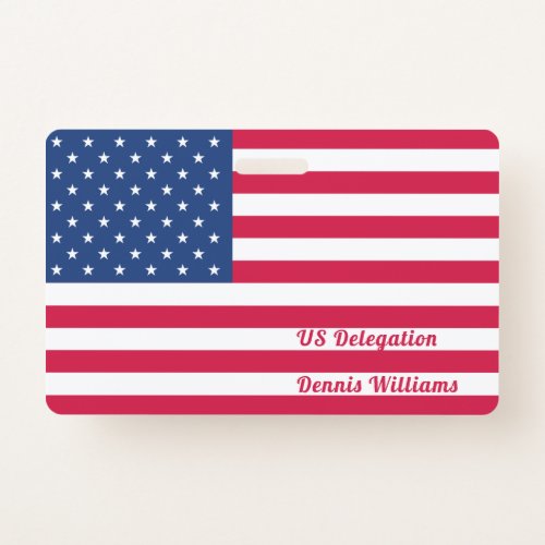American Flag  Personalized Badge