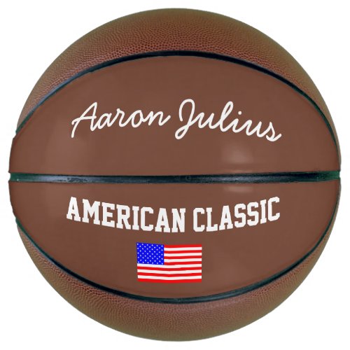 American Flag Personalized Basketball Sports Gift