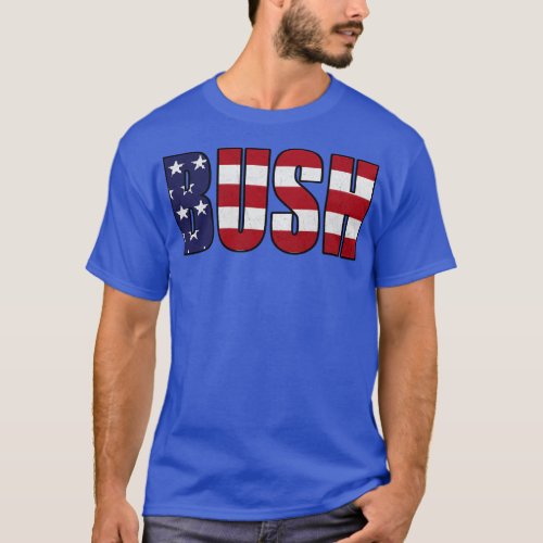 American Flag Personalized Bush Proud Name Vintage T_Shirt