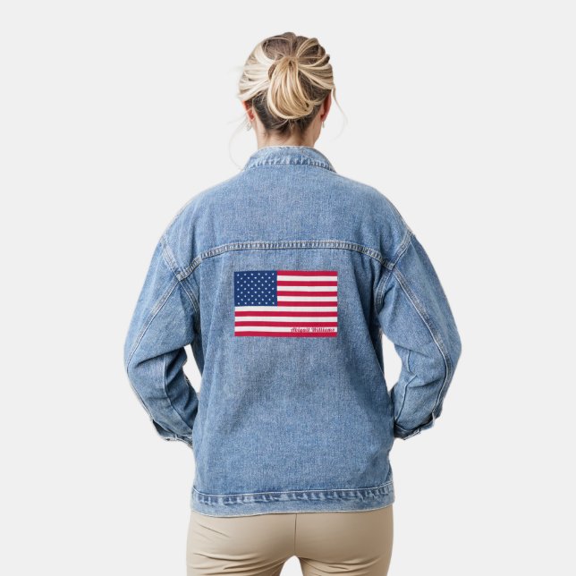 American Flag | Personalized Denim Jacket (Model)