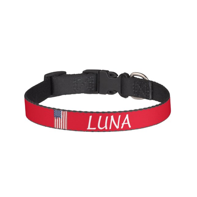 American Flag Personalized Dog Collar (Front)