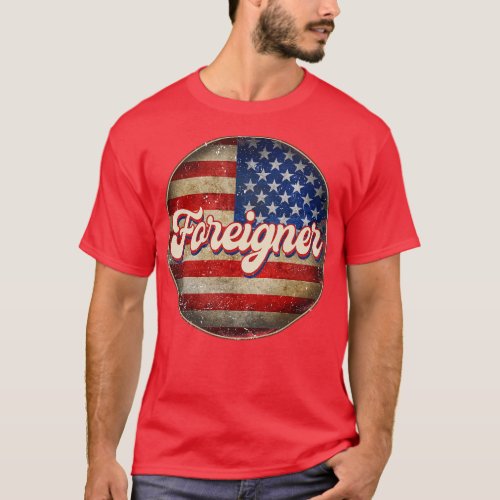 American Flag Personalized Foreigner Proud Name Bi T_Shirt