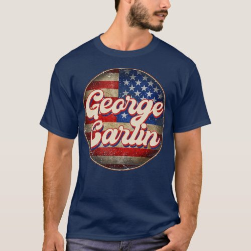 American Flag Personalized George Proud Name lin B T_Shirt
