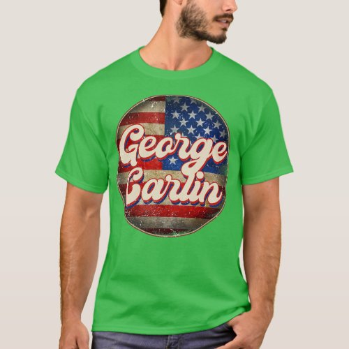 American Flag Personalized George Proud Name lin B T_Shirt