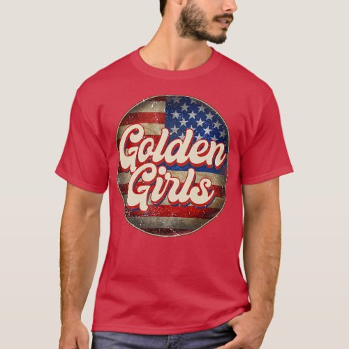 American Flag Personalized Golden Proud Name Birth T_Shirt