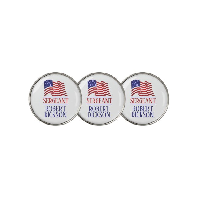 American Flag Personalized Golf Ball Marker (3 Up)